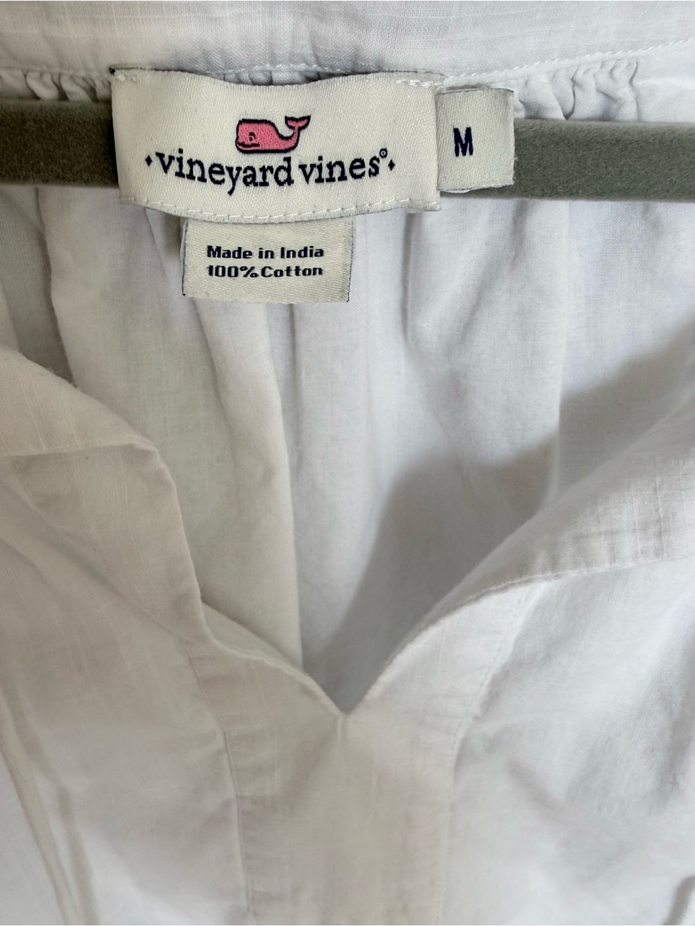 Vineyard Vines Women's White Tassel Peasant Top - Picture 6 of 10